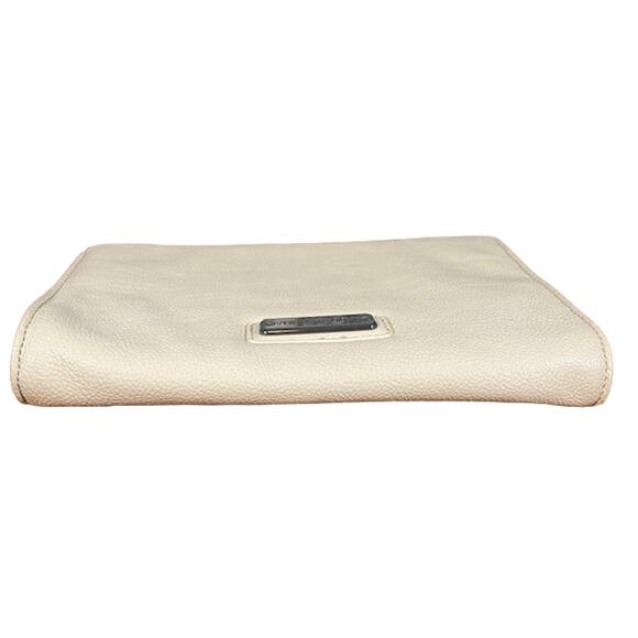 Steve Madden White Faux Leather Envelope Snap Button Clutch Women - Picture 3 of 9